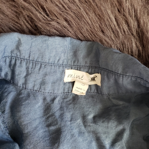 Western Look Long Tunic Top Jean Look With Sheen Loose Half Lace Fit Shirt S / M - Picture 6 of 10